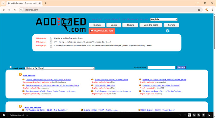 subtitle download free Addic7ed