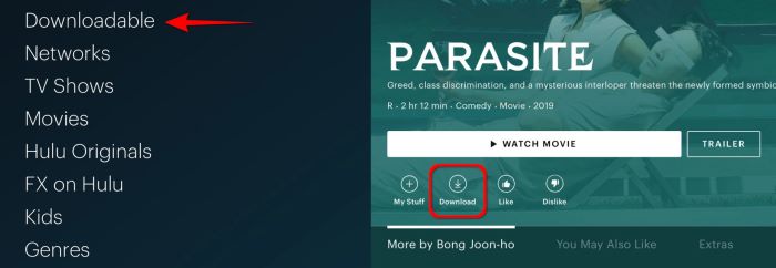 can you download shows on hulu