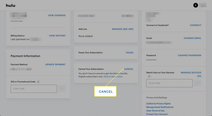 cancel hulu subscription