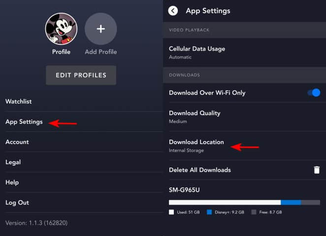 change download location