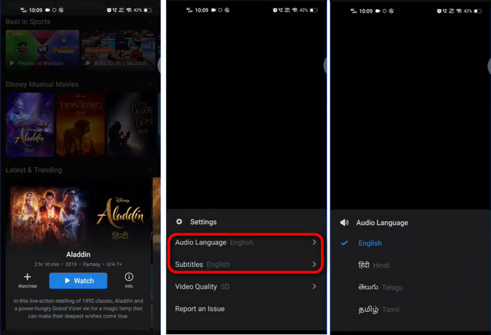 change language on disney+ video on phone