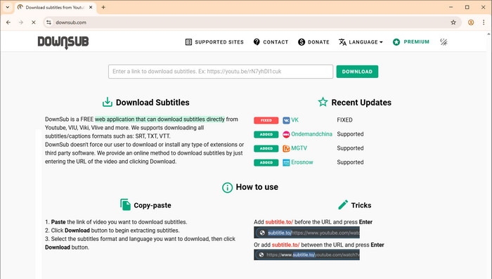 subtitle download free DownSub