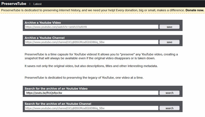 PreserveTube youtube deleted video finder
