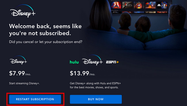 restart disney plus subscription