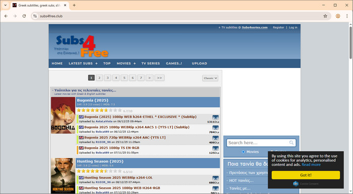 subtitle download free Subs4Free