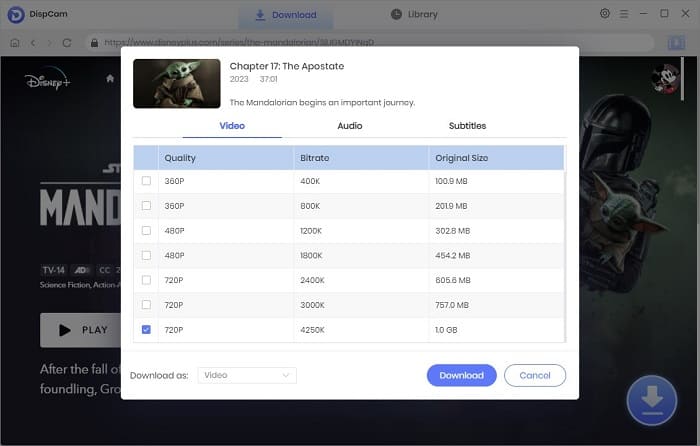 advanced download settings for the mandalorian