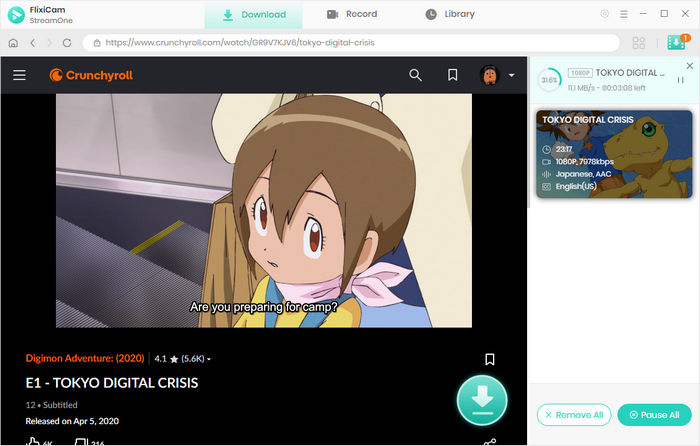 크런치롤 비디오 다운로드