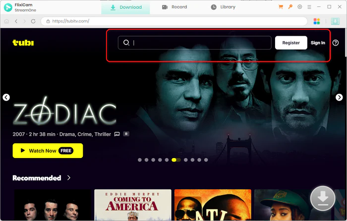 Tubi 동영상 검색