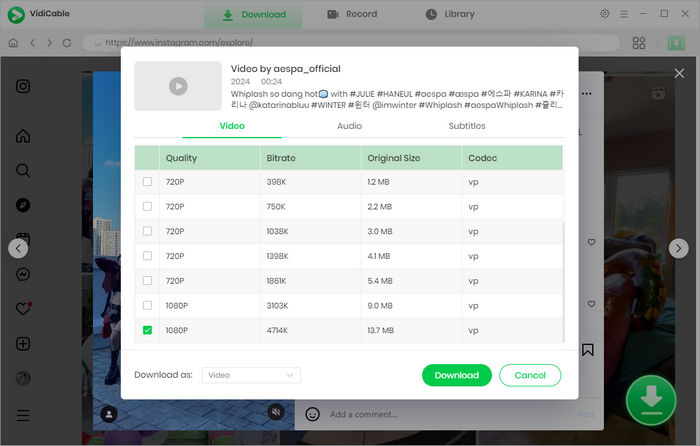 how to download instagram reels audio