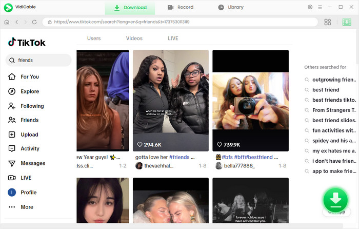 search video tiktok